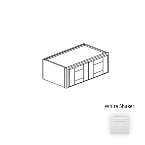 Framed Shaker Premium Wood White Shaker Wall Cabinet Natural clear coat 1
