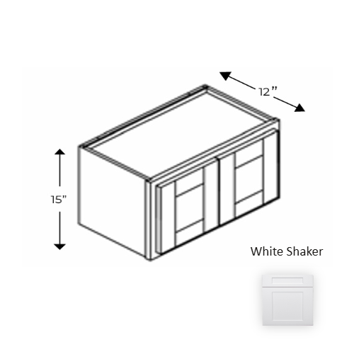 Framed Shaker Premium Wood White Shaker Wall Cabinet Natural clear coat 1
