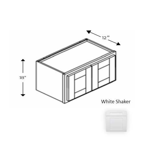 Framed Shaker Premium Wood White Shaker Wall Cabinet Natural clear coat 1