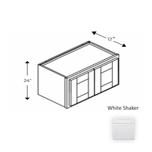 Framed Shaker Premium Wood White Shaker Wall Cabinet Natural clear coat 1