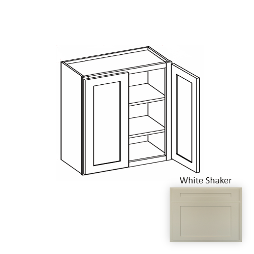 W3330 Wood White Shaker Wall Cabinet White Shaker 1