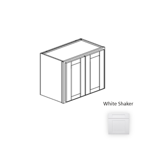 Framed Shaker Premium Wood White Shaker Wall Cabinet Natural clear coat 1