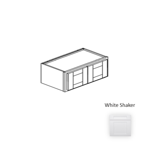 Framed Shaker Premium Wood White Shaker Wall Cabinet Natural clear coat 1