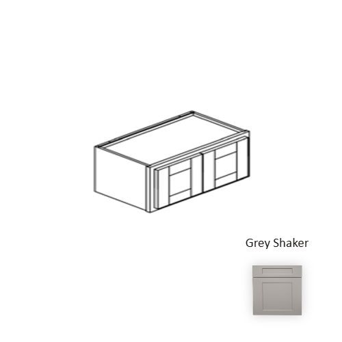 Framed Shaker Premium Wood Grey Shaker Wall Cabinet Natural clear coat 1