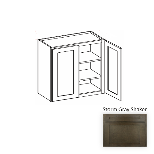 W3630 Wood Storm Gray Shaker Wall Cabinet Storm Gray Shaker 1