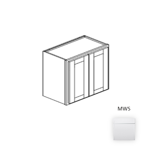 Framed Shaker Premium Wood Micro White Shaker Wall Cabinet Natural clear coat 1