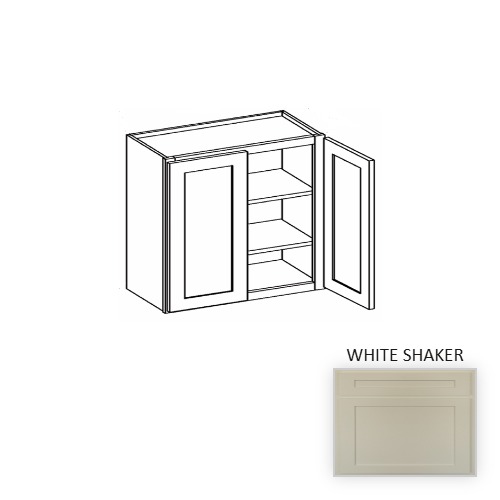 W4230 Wood White Shaker Wall Cabinet White Shaker 1