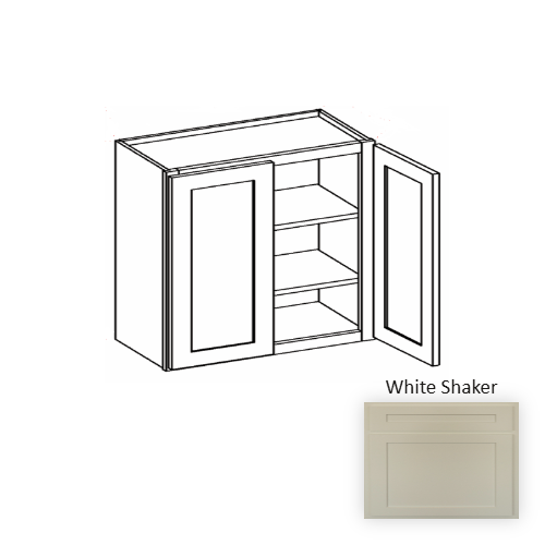 W4230 Wood White Shaker Wall Cabinet White Shaker 1