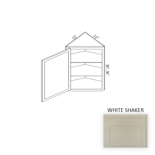 WA1230 Wood White Shaker Wall Corner White Shaker 1