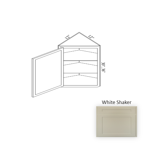 WA1236 Wood White Shaker Wall Corner White Shaker 1
