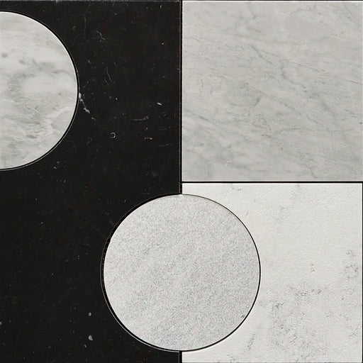 Modulo Monochrome Marble Mosaic Textured & Honed 1