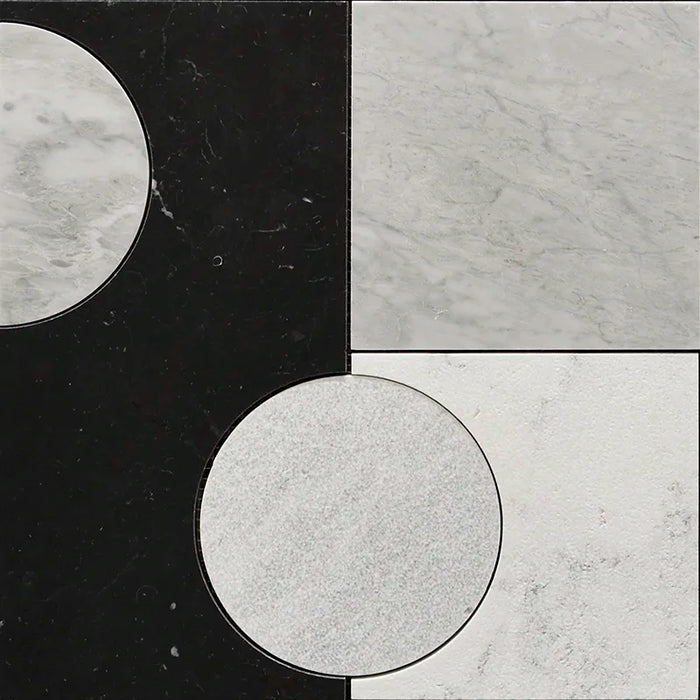 Modulo Monochrome Marble Mosaic Textured & Honed 1