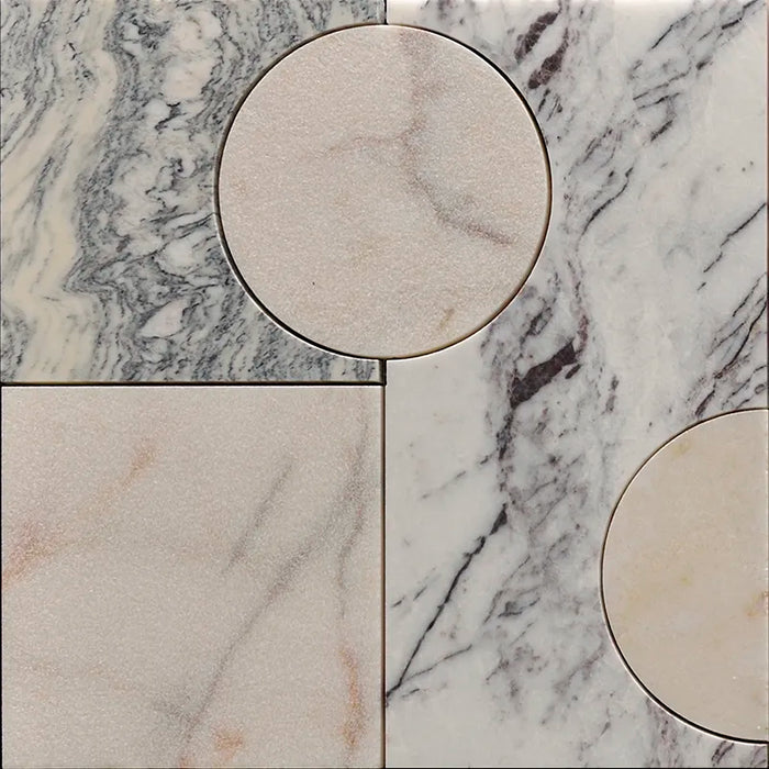 Modulo Rosewater Marble Mosaic Textured & Honed 1