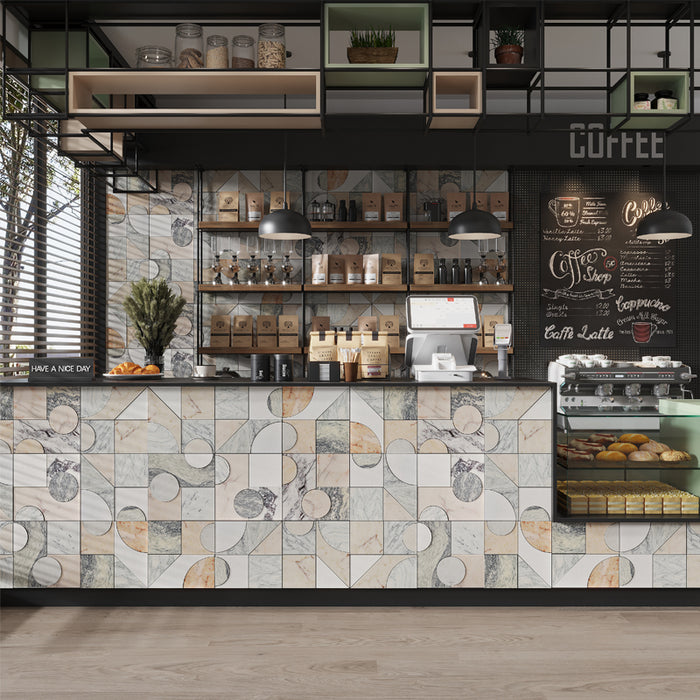 Modulo Rosewater Marble Mosaic Textured & Honed 2