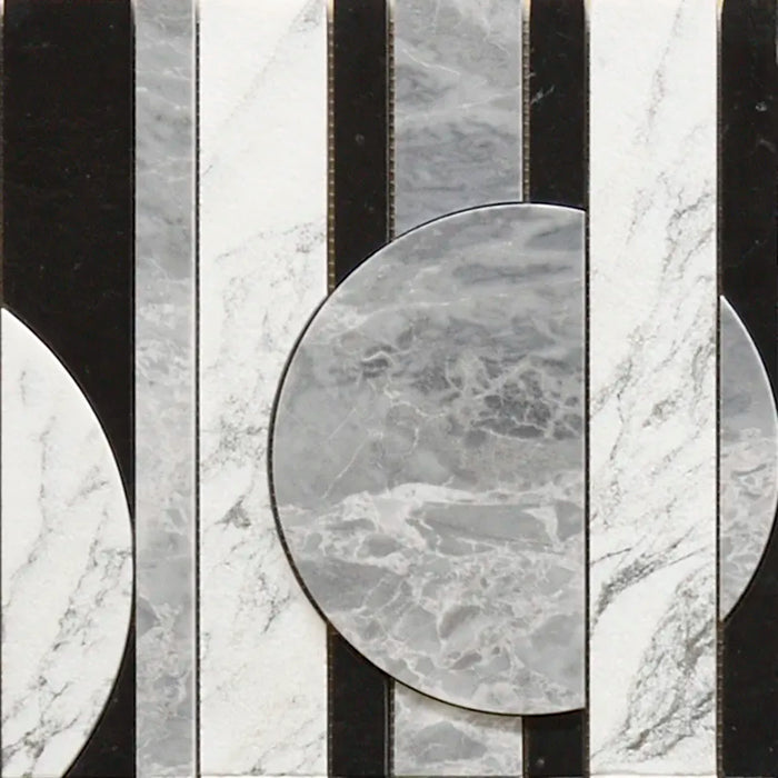 Tempo Monochrome Marble Mosaic Textured & Honed 3