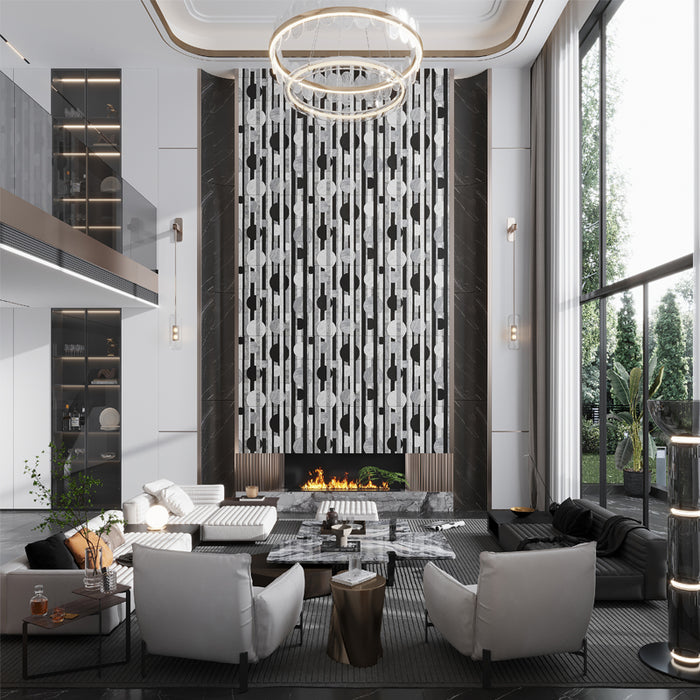 Tempo Monochrome Marble Mosaic Textured & Honed 2