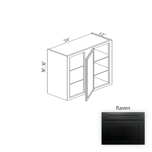 WBC2436 Wood Raven Corner Blind Base Cabinet Raven 1