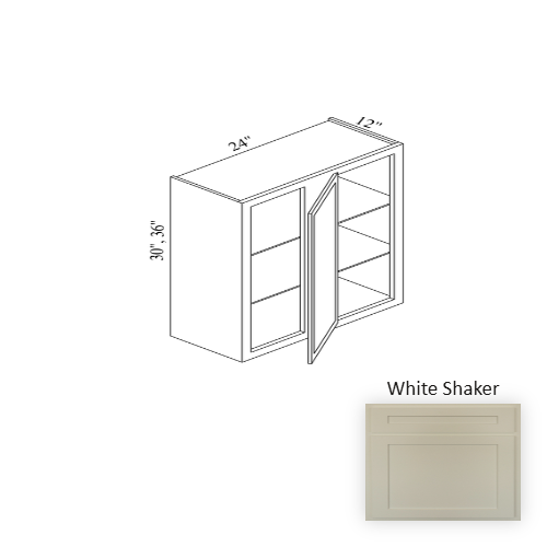 WBC2436 Wood White Shaker Corner Blind Base Cabinet White Shaker 1