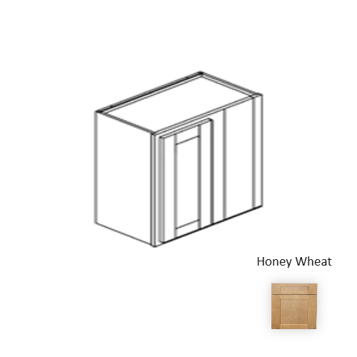 Framed Shaker Deluxe Wood Honey Wheat Wall Cabinet Natural clear coat 1