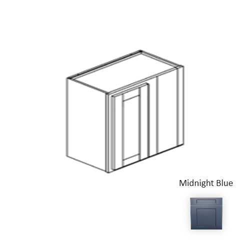 Framed Shaker Signature Wood Midnight Blue Wall Cabinet Natural clear coat 1
