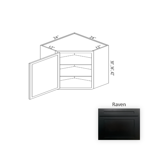 WCD2430 Wood Raven Corner Blind Base Cabinet Raven 1