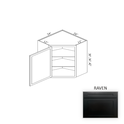 WCD2442 Wood Raven Corner Blind Base Cabinet Raven 1