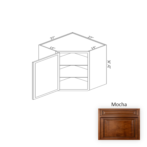 WCD273615 Wood Mocha Corner Blind Base Cabinet Mocha 1
