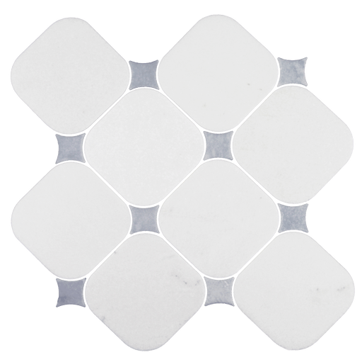 Thassos Natural Stone Blue Dot Mosaic Honed 1