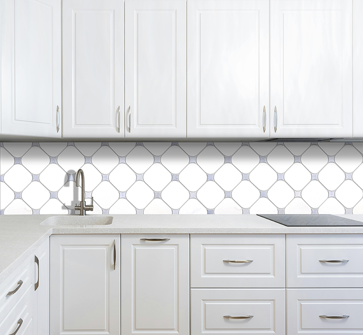 Thassos Natural Stone Blue Dot Mosaic Honed 2