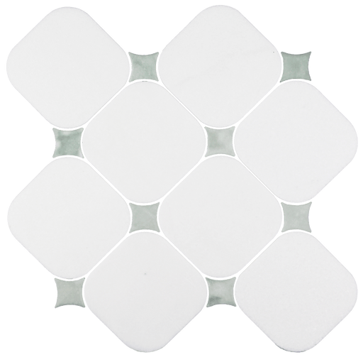 Thassos Natural Stone Green Dot Mosaic Honed 1