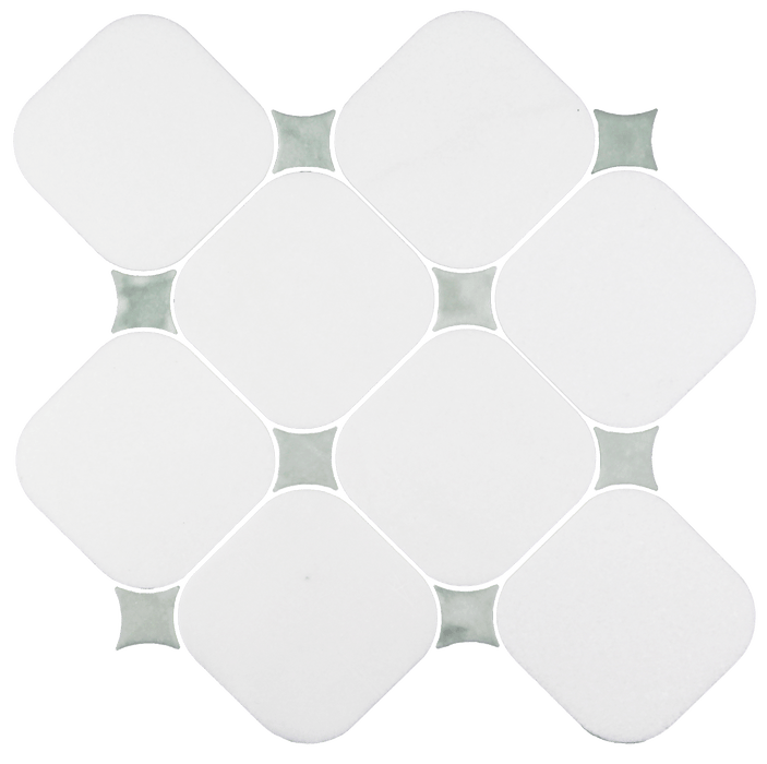 Thassos Natural Stone Green Dot Mosaic Honed 1