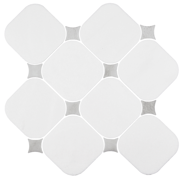 Thassos Natural Stone Iceberg Dot Mosaic Honed 1