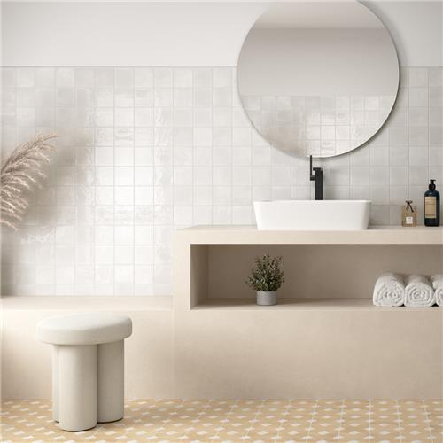 Menorca Ceramic White Tile Glossy 7