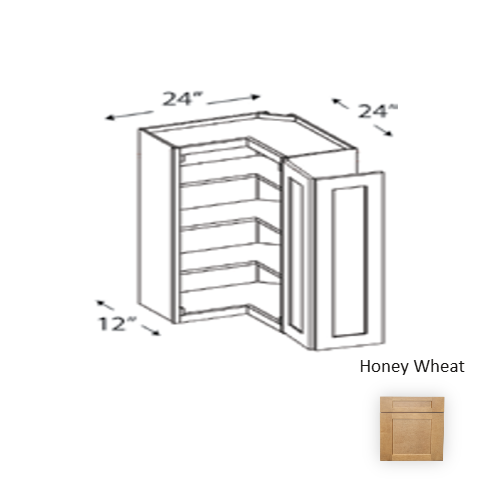 Framed Shaker Deluxe Wood Honey Wheat Wall Cabinet Natural clear coat 1