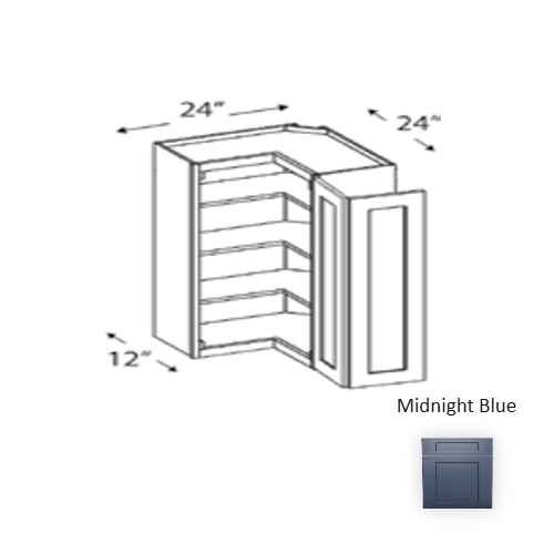 Framed Shaker Signature Wood Midnight Blue Wall Cabinet Natural clear coat 1