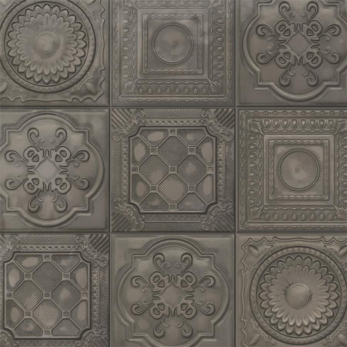 Ritz Ceramic Metallo Silver Tile Satin 1