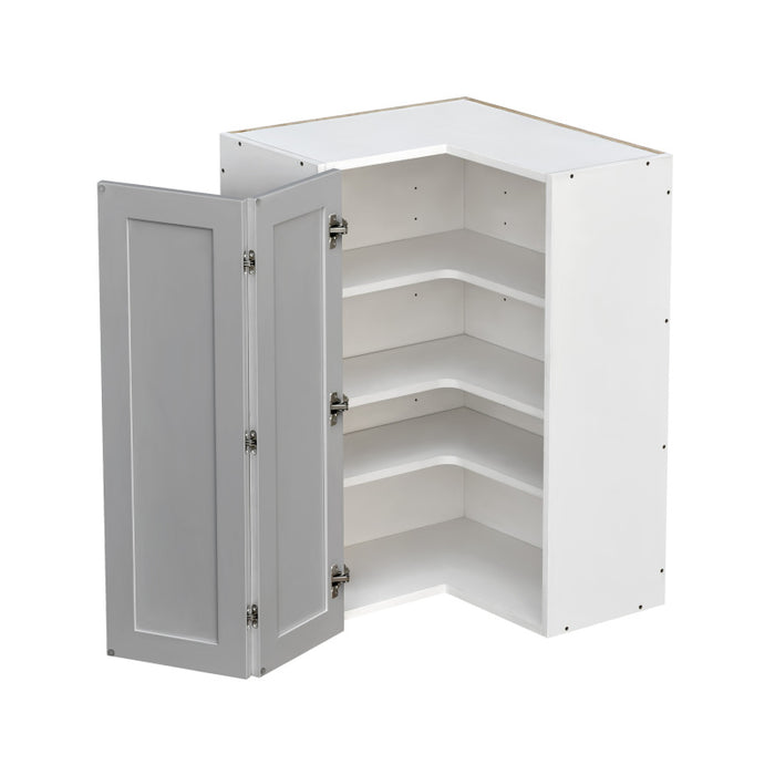 Mallorca Dolphin Gray Wood Diagonal Corner Wall Cabinet 2