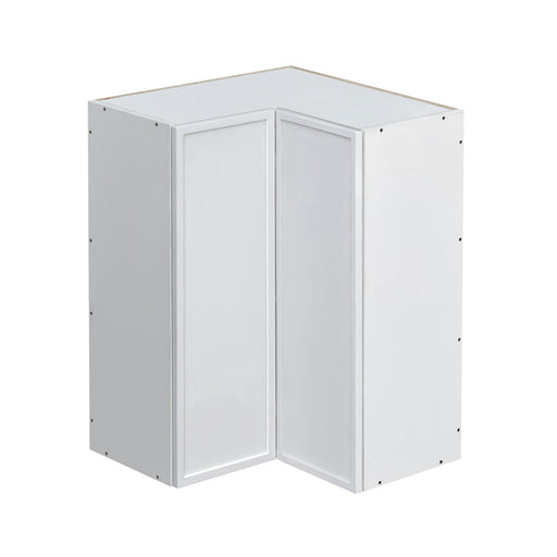 Shady White Wood Diagonal Corner Wall Cabinet 1