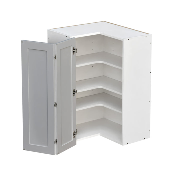 Mallorca Dolphin Gray Wood Diagonal Corner Wall Cabinet 2