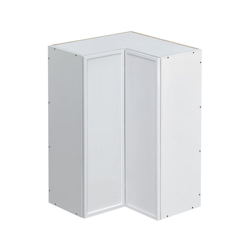 Shady White Wood Diagonal Corner Wall Cabinet 1