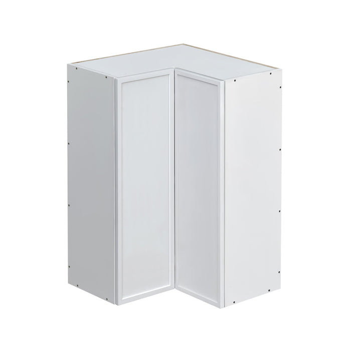 Shady White Wood Diagonal Corner Wall Cabinet 1