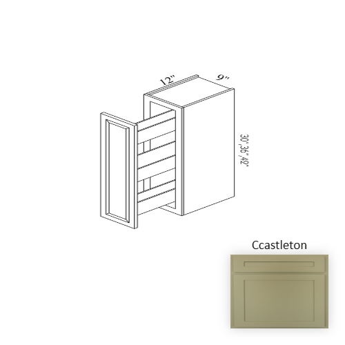 WSR0930 Wood Castleton Pull Out Base Cabinet Base Castleton 1