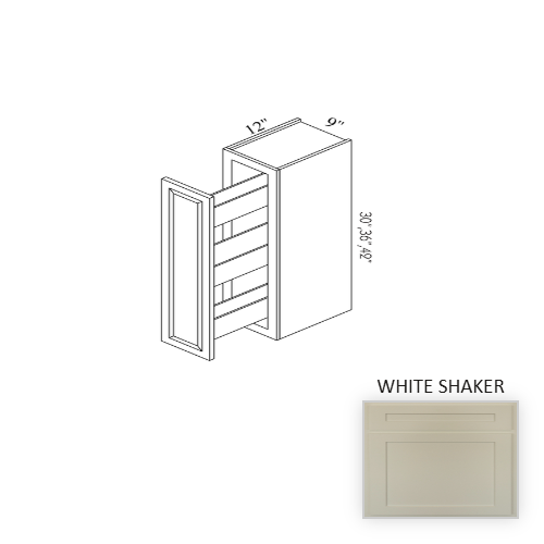 WSR0942 Wood White Shaker Spice Rack Base White Shaker 1