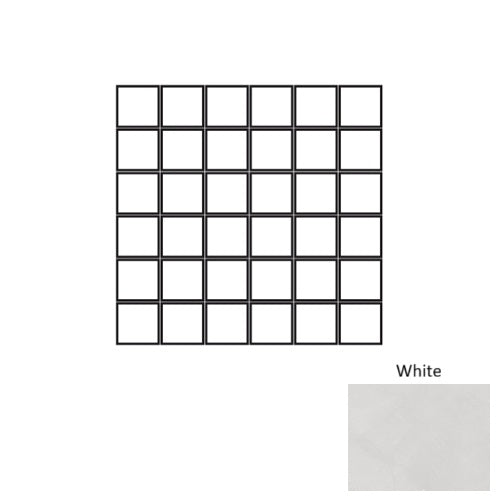 Full Sheet Sample - Walk White Porcelain Mosaic - 2" x 2" Matte