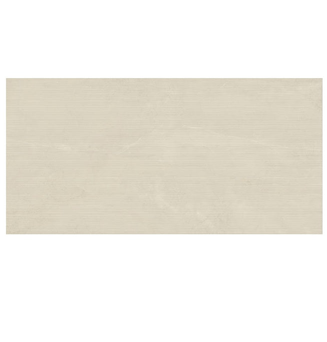 Walk Porcelain Ivory Rigatino Deco EMMNATU Tile Matte 1