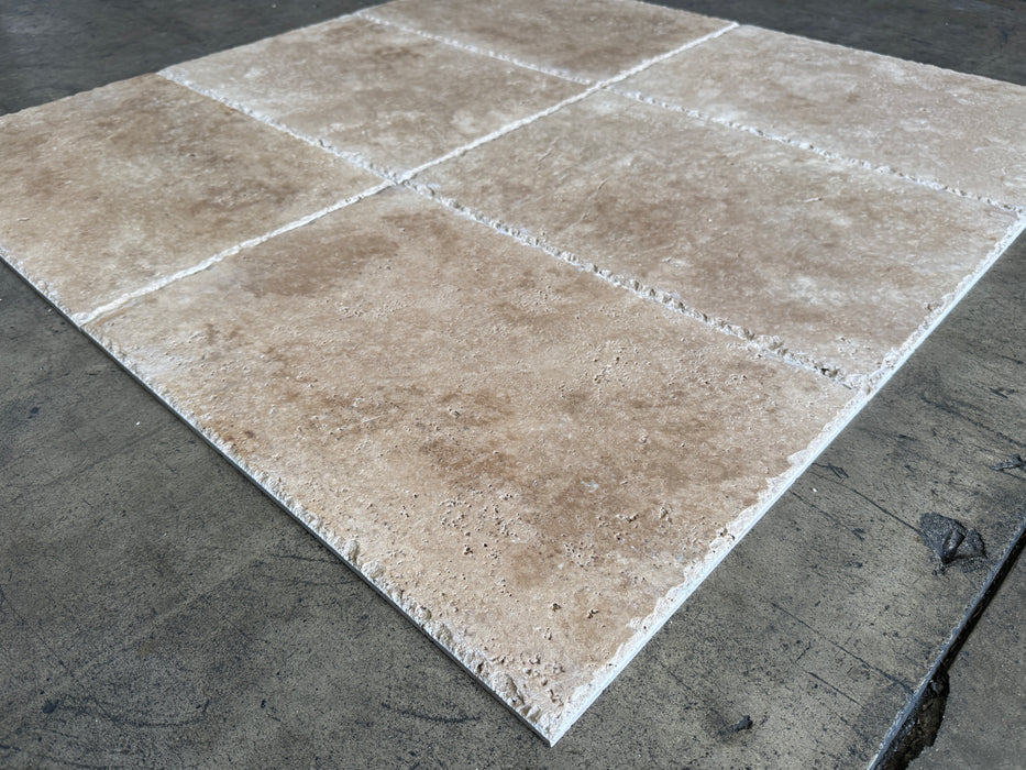 Walnut Travertine Tile Chiseled & Brushed 3