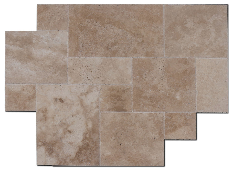 Walnut  Brushed Travertine Pattern - Various Sizes x 1/2"