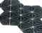Full Sheet Sample - Nero Marquina & Brass All Star Marble & Brass Mosaic - 10.15" x 11.80" x 3/8" Polished