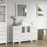 CVC White Solid Wood with Basin Engineered Marble Top and Mirror CVC24 Bathroom Cabinet - 48" x 18.5" x 36"