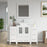 CVC White Solid Wood with Basin Engineered Marble Top and Mirror CVC24 Bathroom Cabinet - 48" x 18.5" x 36"